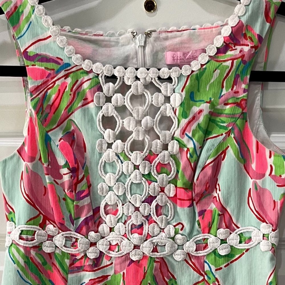 Lilly Pulitzer In The Vias Rosie Shift Dress, Pink, Green, Blue, Size 0 - Picture 4 of 4